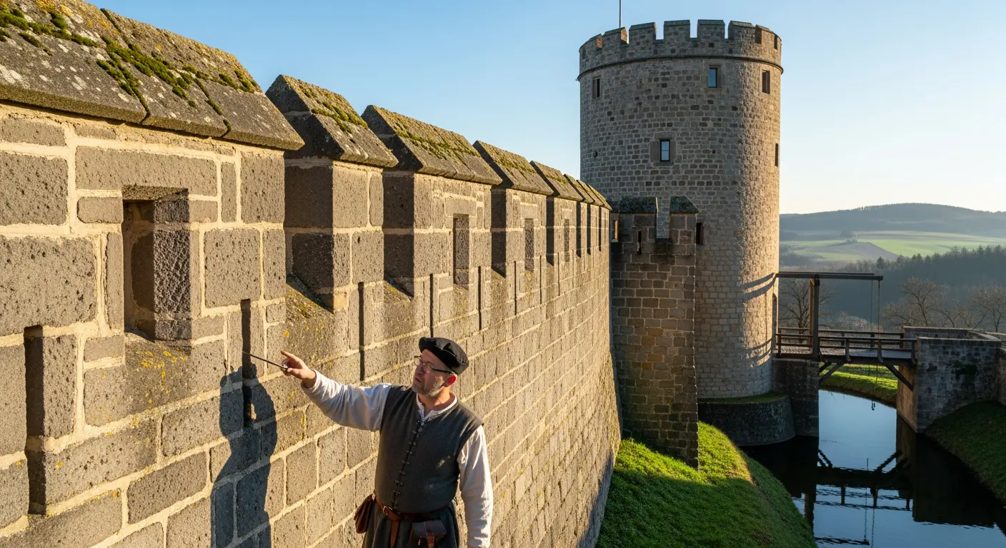 Welche mittelalterlichen Verteidigungstechniken wurden auf sächsischen Burgen eingesetzt?