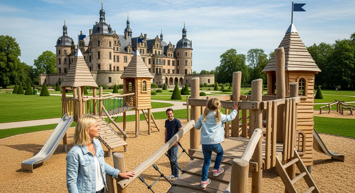 Welche sächsischen Schlösser verfügen über eigene Abenteuerspielplätze für Kinder?